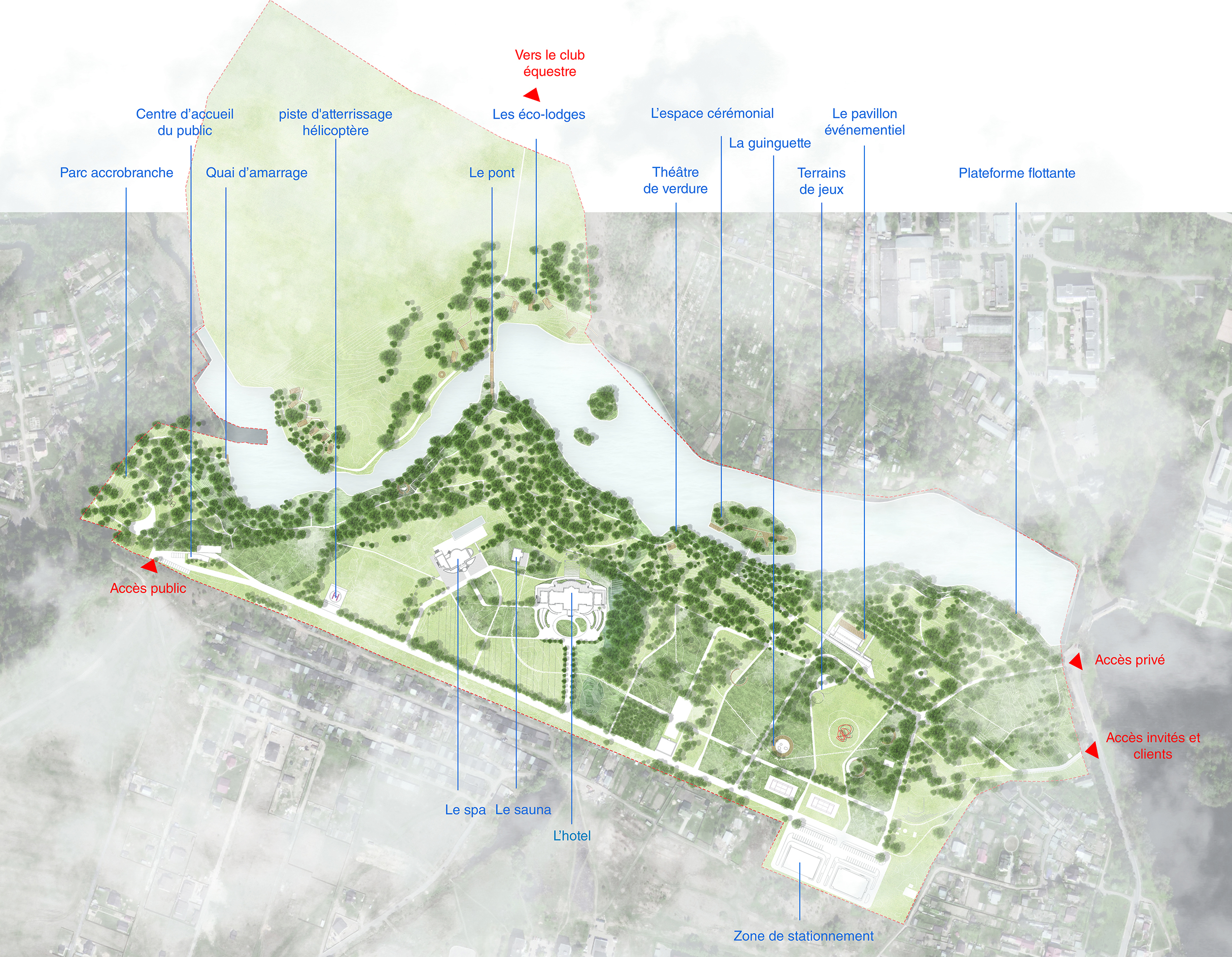 Le domaine des sept allées - atelier metaa - Plan de masse légendé