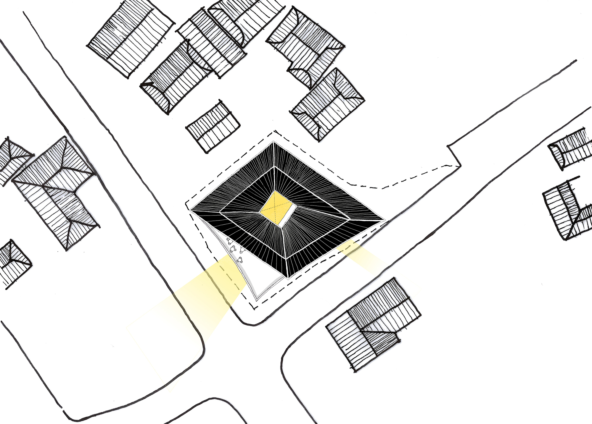 4. Réinterprétation du toit d'une maison traditionnelle